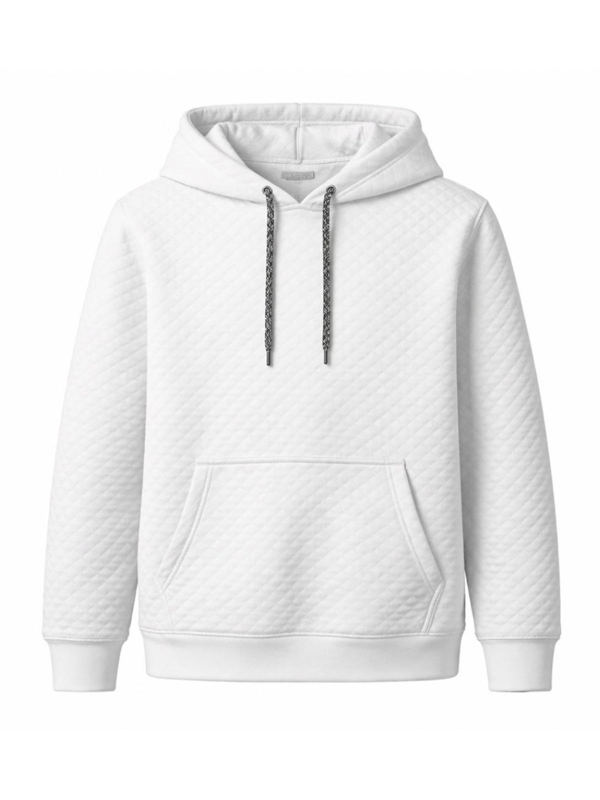 HG Men’s Luxury Quilted Pullover Hoodie – White Edition