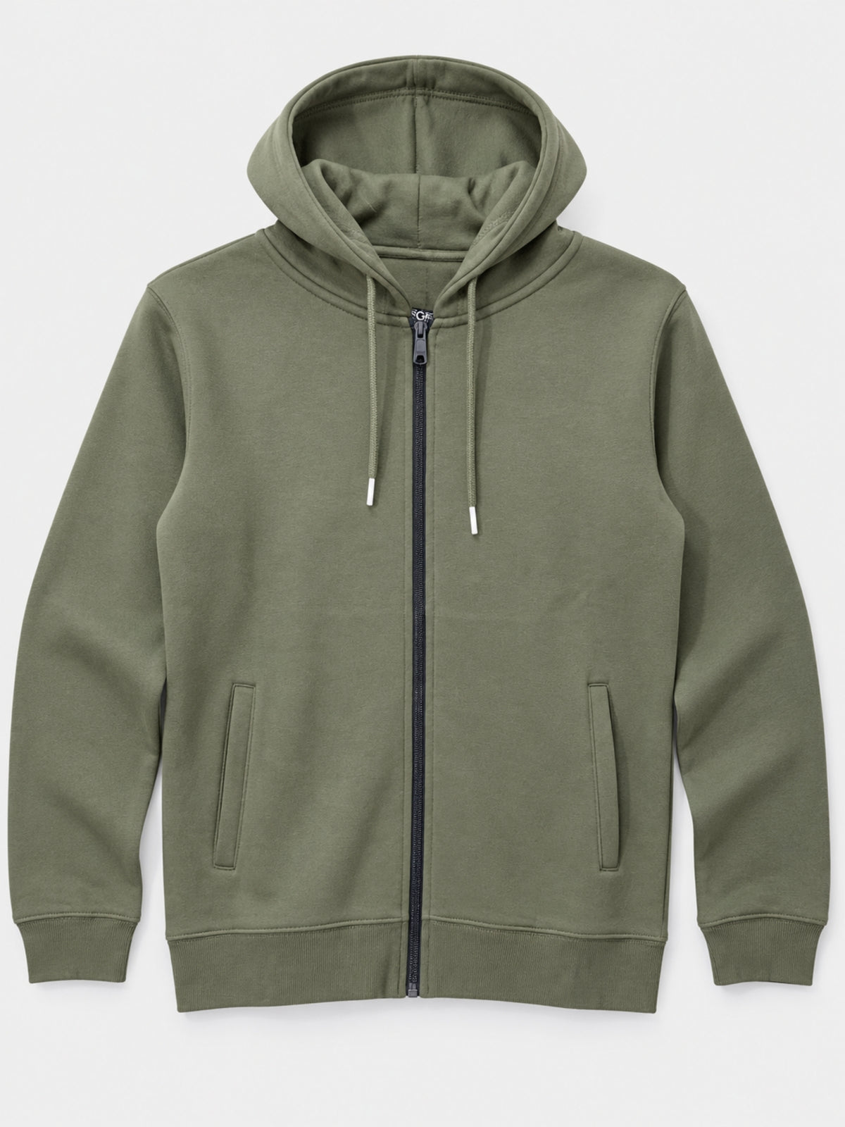 Men’s Plain Fleece Zip-Up Hoodie