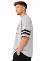 Unisex Oversized Graphic Printed Drop Shoulder T-Shirt - Hyder Gray