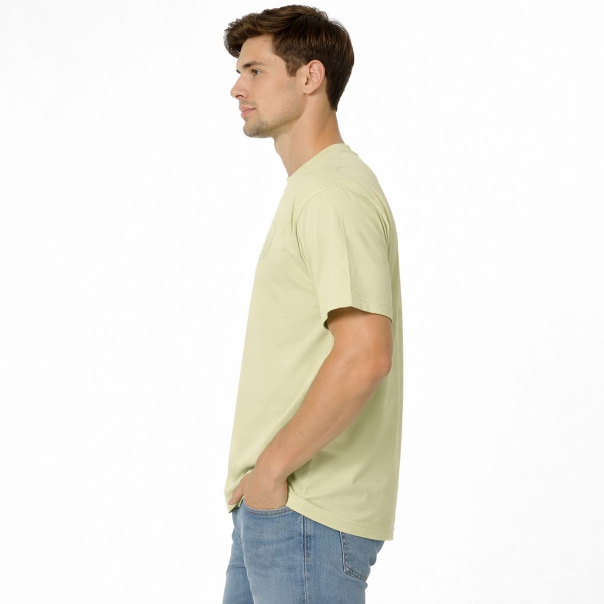 Men's Signature Emb. Round Neck Tee Shirt - Thistle Green