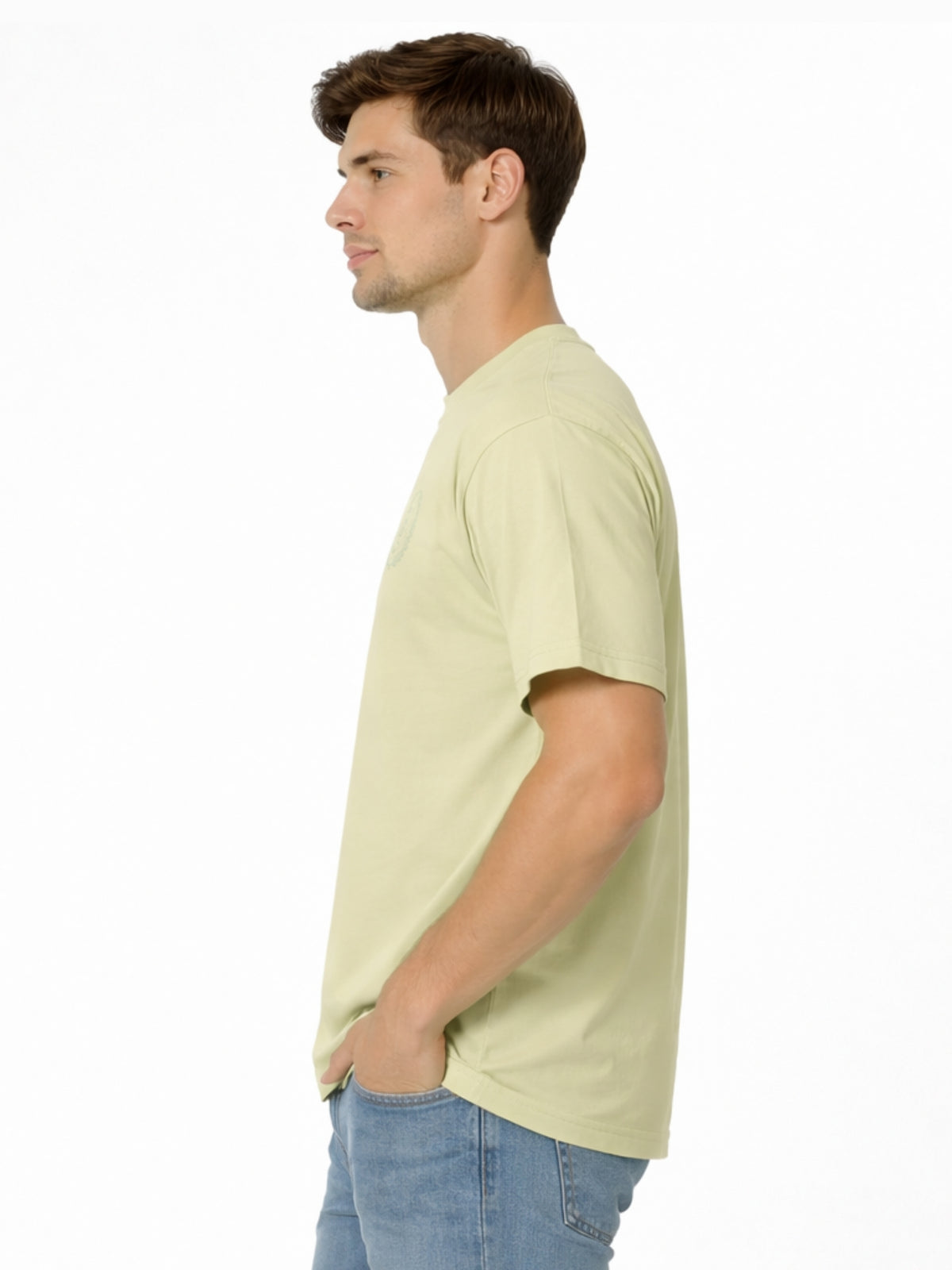 Men's Signature Emb. Round Neck Tee Shirt - Thistle Green
