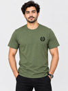 Men's Signature Emb. Round Neck Tee Shirt - Olive Green