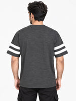 OVERSIZE DOWN SHOULDER TEE SHIRT - CHARCOAL