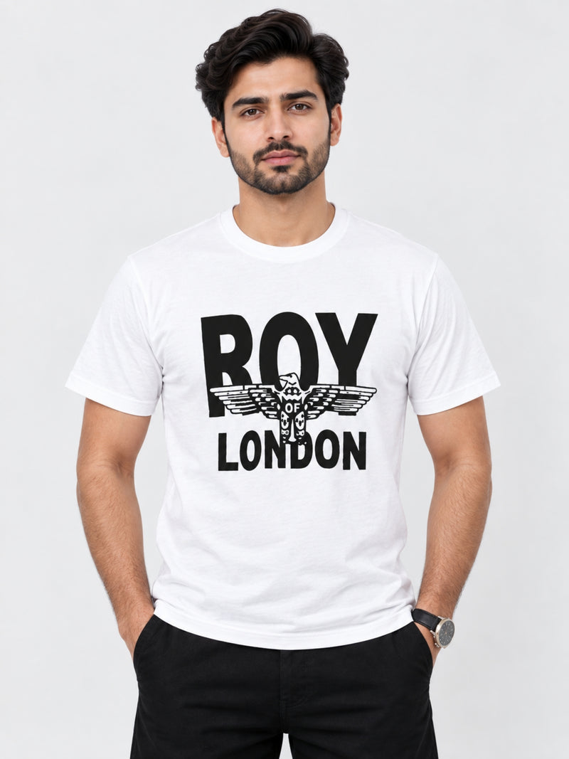 ROL SIGNATURE PRINTED WHITE TEE SHIRT