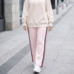HG Women’s Relaxed Fit Terry Straight Trousers with Side Tape - Soft Pink