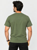 Men's Signature Emb. Round Neck Tee Shirt - Olive Green