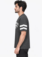 OVERSIZE DOWN SHOULDER TEE SHIRT - CHARCOAL