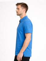 Men’s Premium Textured Half-Zip Polo Shirt – Blue