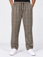 Men Casual Check Trouser - Brown