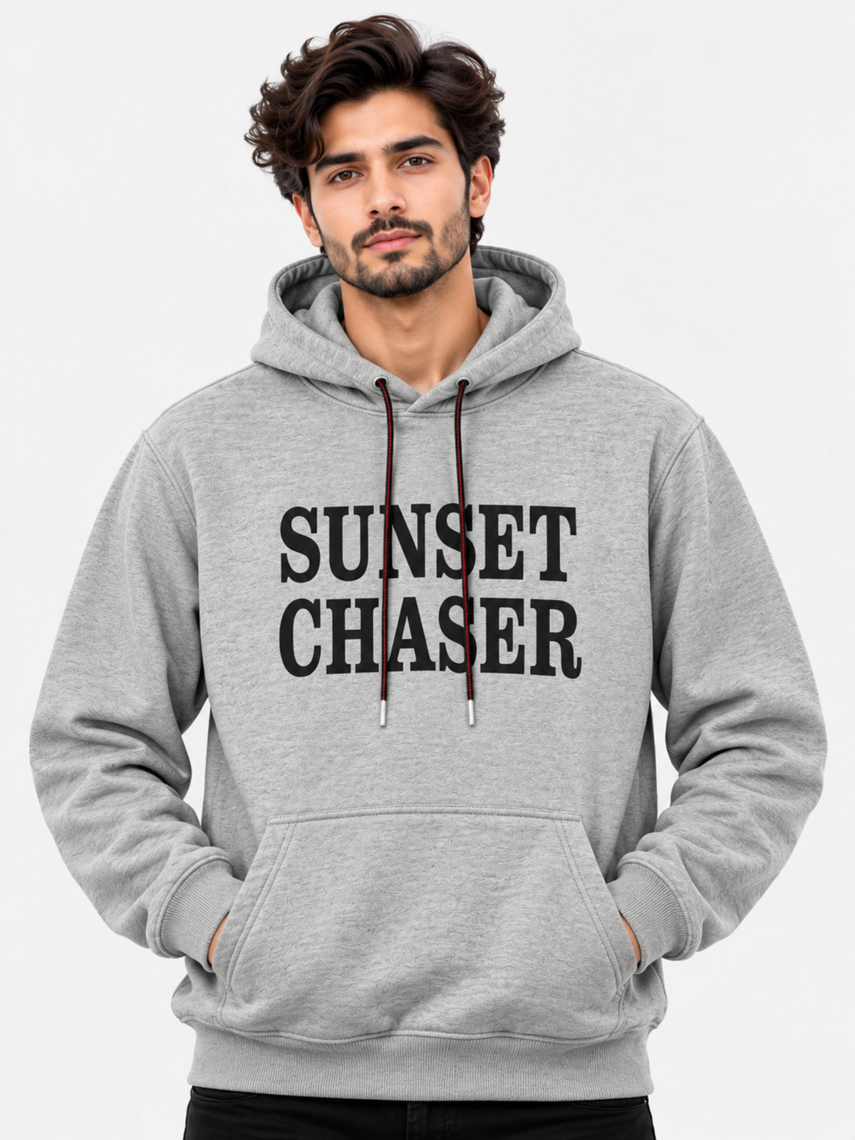 Men's "Sunset Chaser" Printed Fleece Hoodie