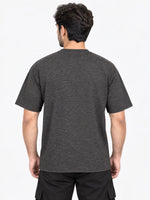 OVERSIZE DOWN SHOULDER TEE SHIRT - CHARCOAL