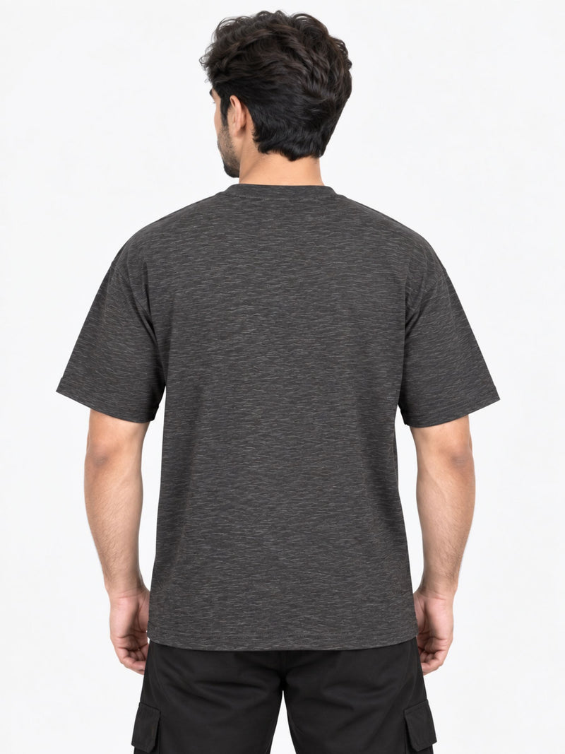 OVERSIZE DOWN SHOULDER TEE SHIRT - CHARCOAL