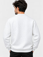 HG Premium Quilted Crew Neck Sweatshirt for Men – Super White