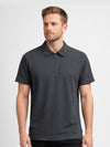 Men’s Premium Textured Half-Zip Polo Shirt – Dark Gray