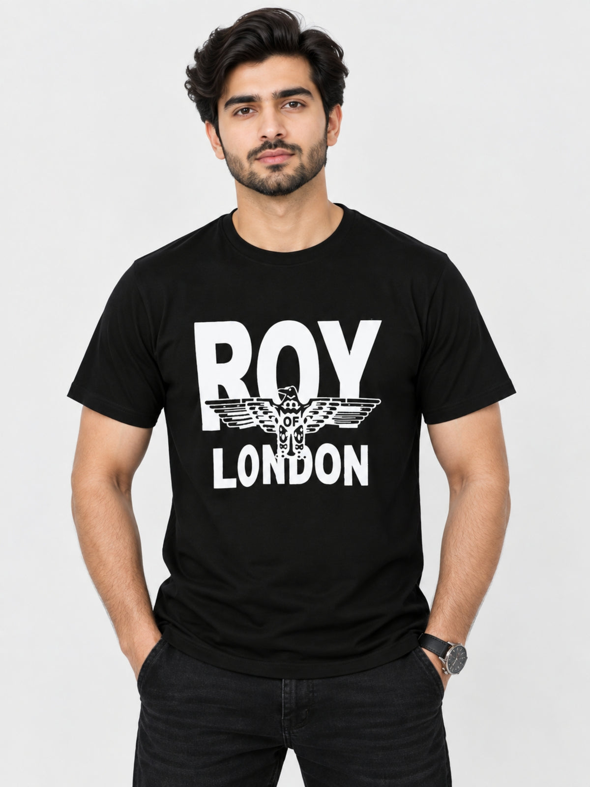ROL Signature Printed Black Tee Shirt