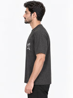 OVERSIZE DOWN SHOULDER TEE SHIRT - CHARCOAL
