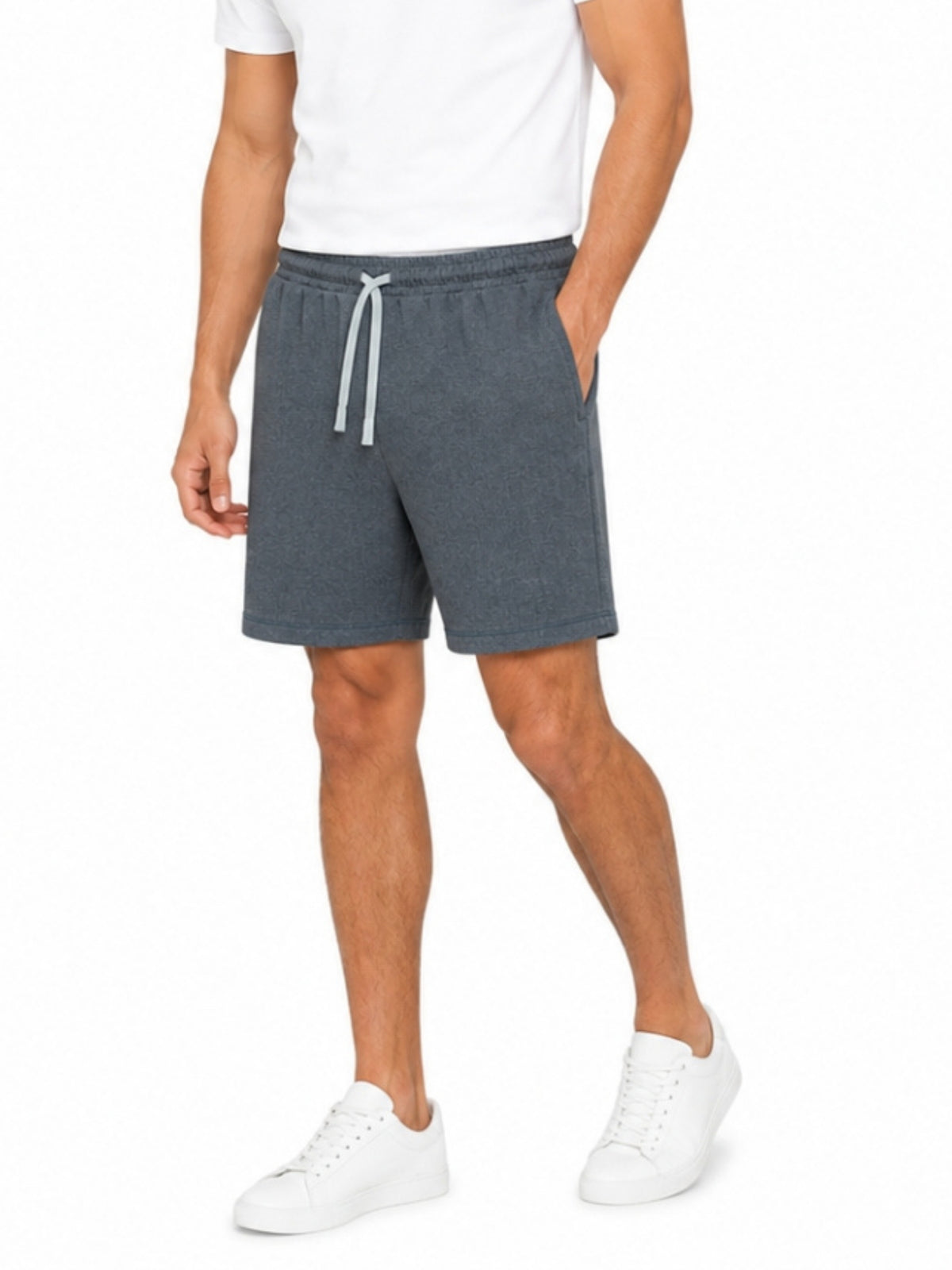 Men’s Classic Casual Two Quarter Shorts – Charcoal Blue