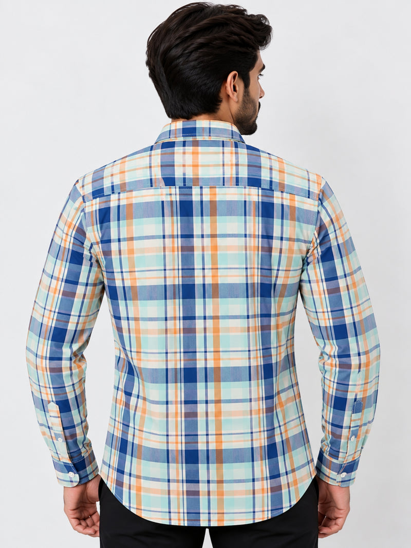 Men's Multicolor Checkered Full Sleeves Casual Shirt