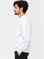 HG Premium Quilted Crew Neck Sweatshirt for Men – Super White