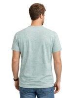 HG Signature Embroidered Henley Tee - Melange Sea Green