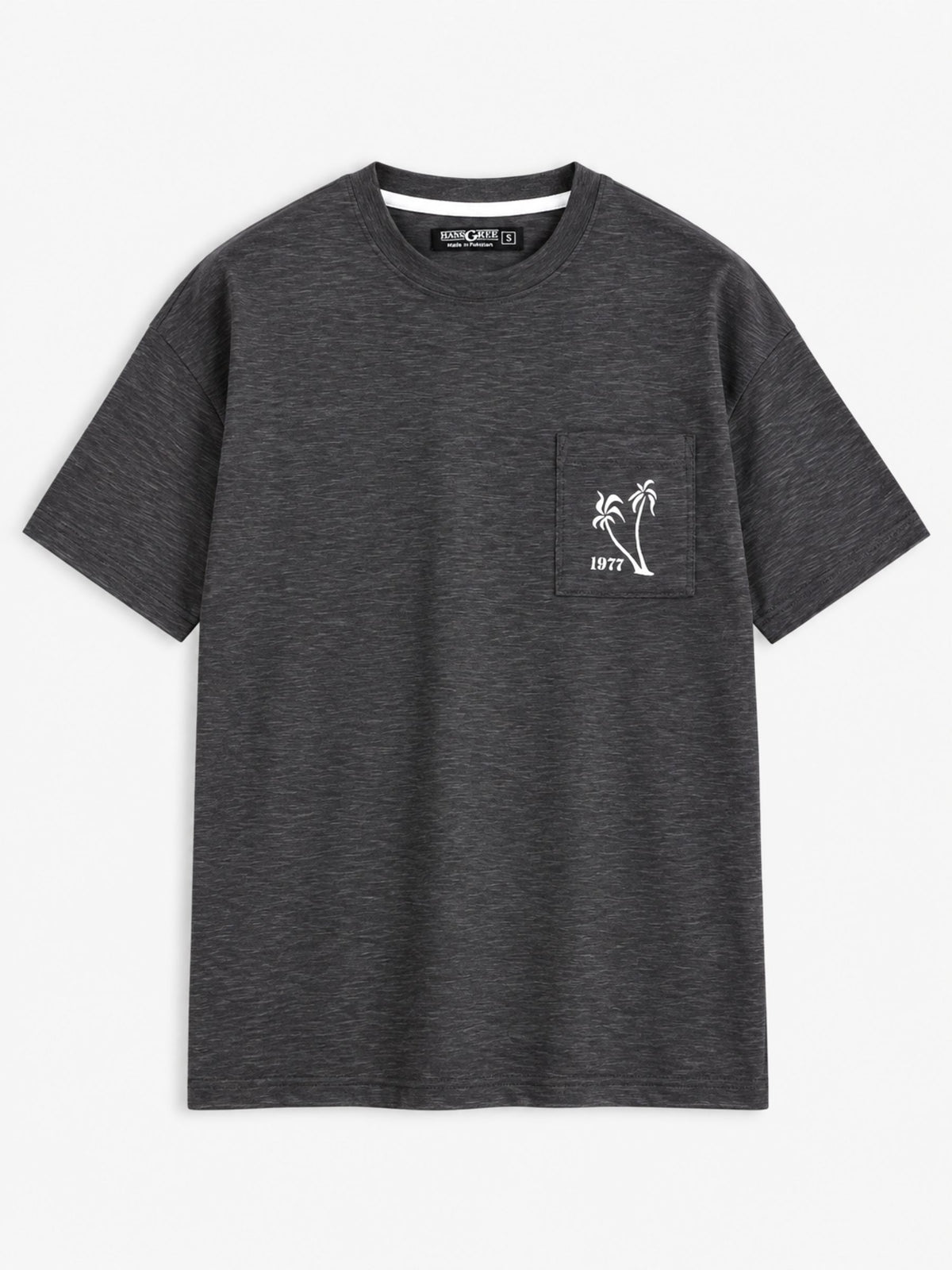 OVERSIZE DOWN SHOULDER TEE SHIRT - CHARCOAL
