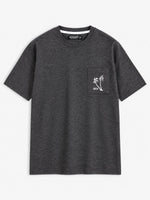 OVERSIZE DOWN SHOULDER TEE SHIRT - CHARCOAL