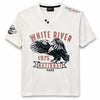 Men's Graphic Printed V Neck Tee Shirt - White