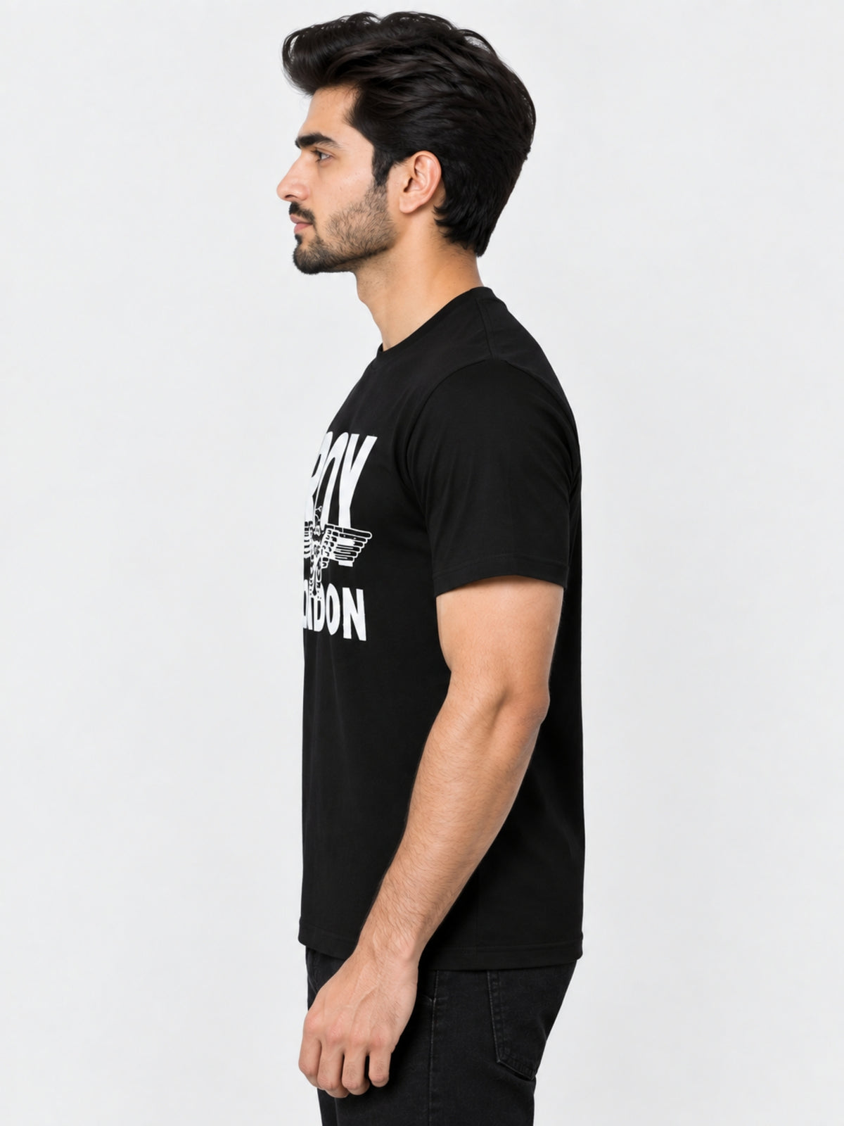 ROL Signature Printed Black Tee Shirt