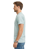 HG Signature Embroidered Henley Tee - Melange Sea Green
