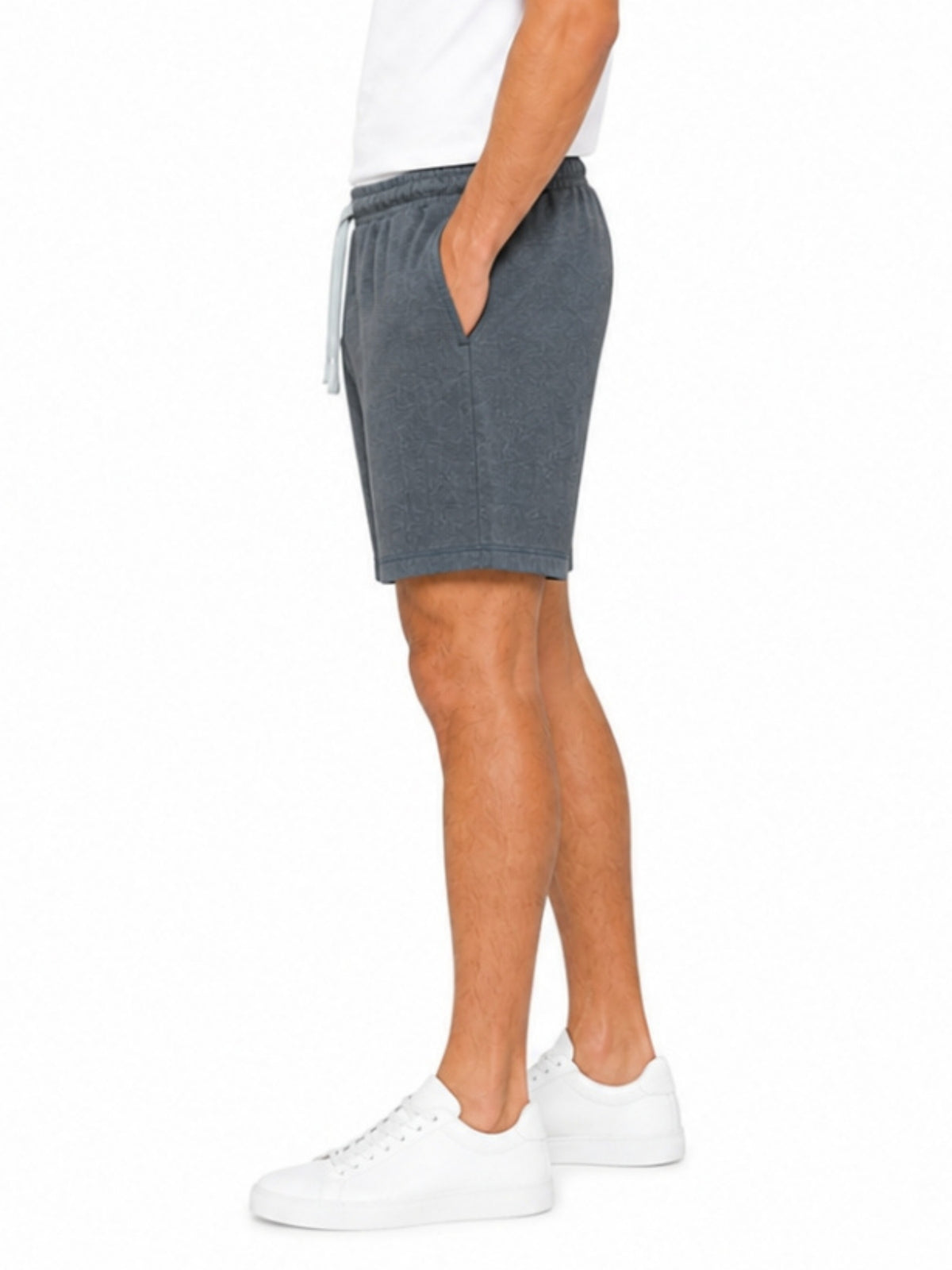 Men’s Classic Casual Two Quarter Shorts – Charcoal Blue