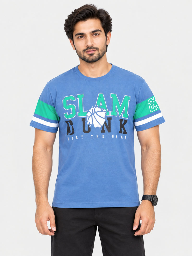 Branded Blue Printed Tee Shirt