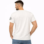 Men's Graphic Printed V Neck Tee Shirt - White