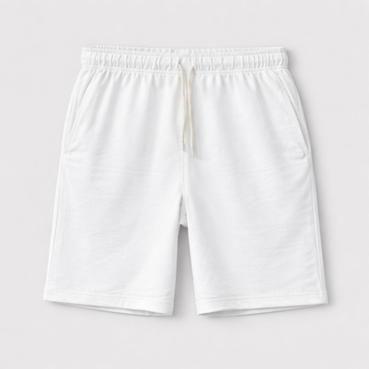 Men's Classic Casual Terry Two Quarter Shorts - White