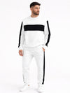 Men's Contrast Panel Terry Co-Ord Set – White & Black