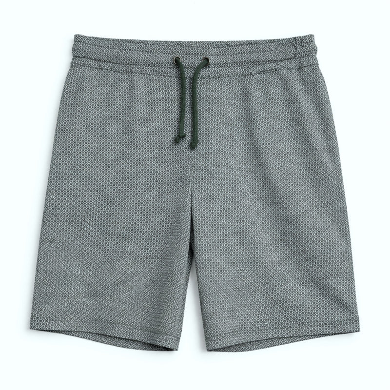 Men's Geometrical Pattern Zipper Pocket Two Quarter Shorts - Gunsmoke