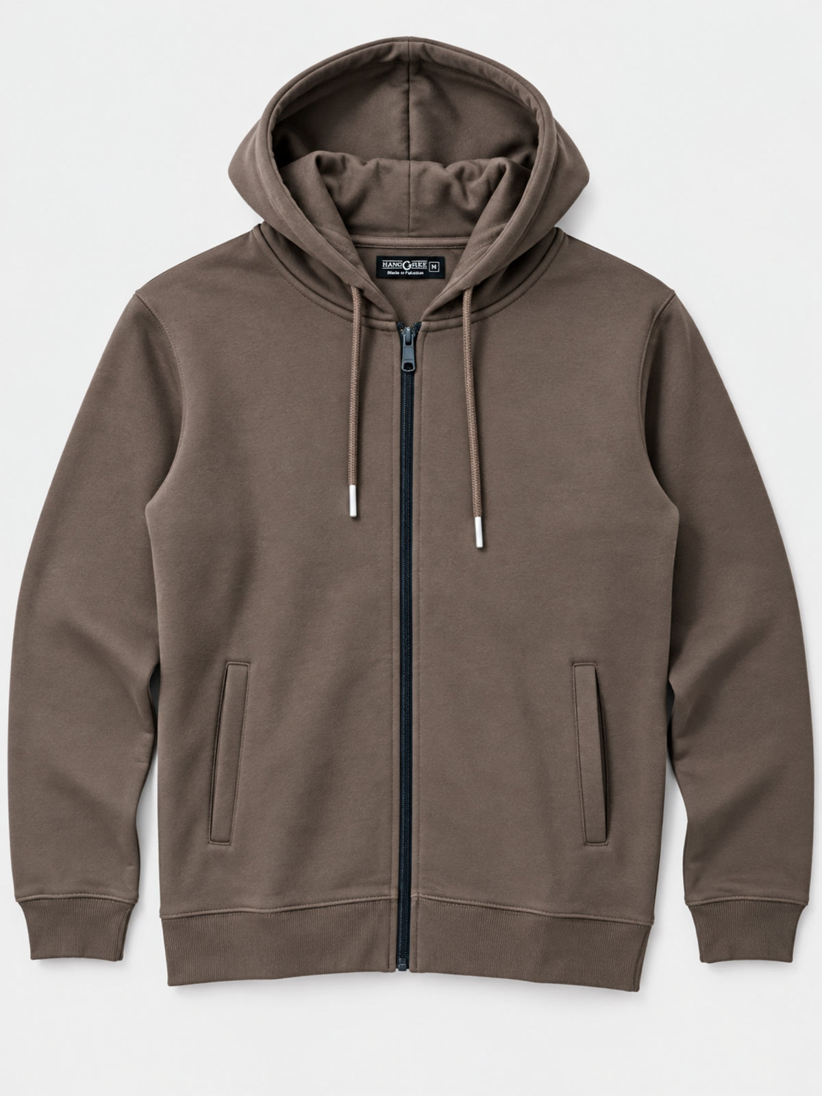Men’s Plain Fleece Zip-Up Hoodie