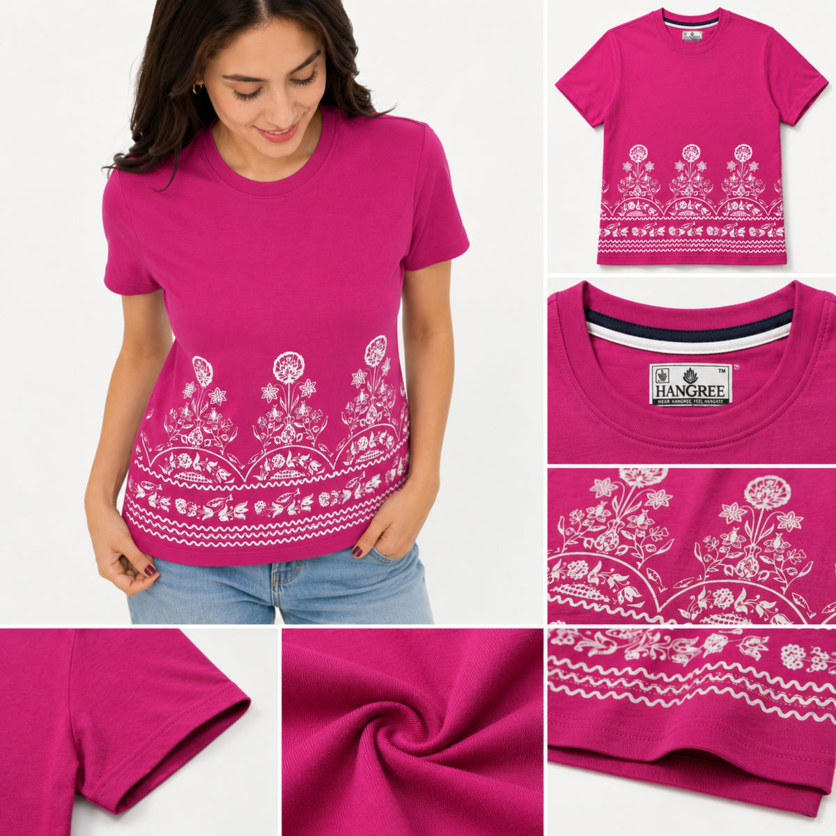 Women's Heritage Floral Border Cotton Jersey T-Shirt