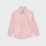 Boy's Polka Dots Printed Casual Shirt - Salmon Pink