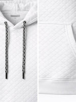 HG Men’s Luxury Quilted Pullover Hoodie – White Edition