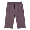 Men's Basic Summer Essential 3 Quarter Shorts - Purple Brown