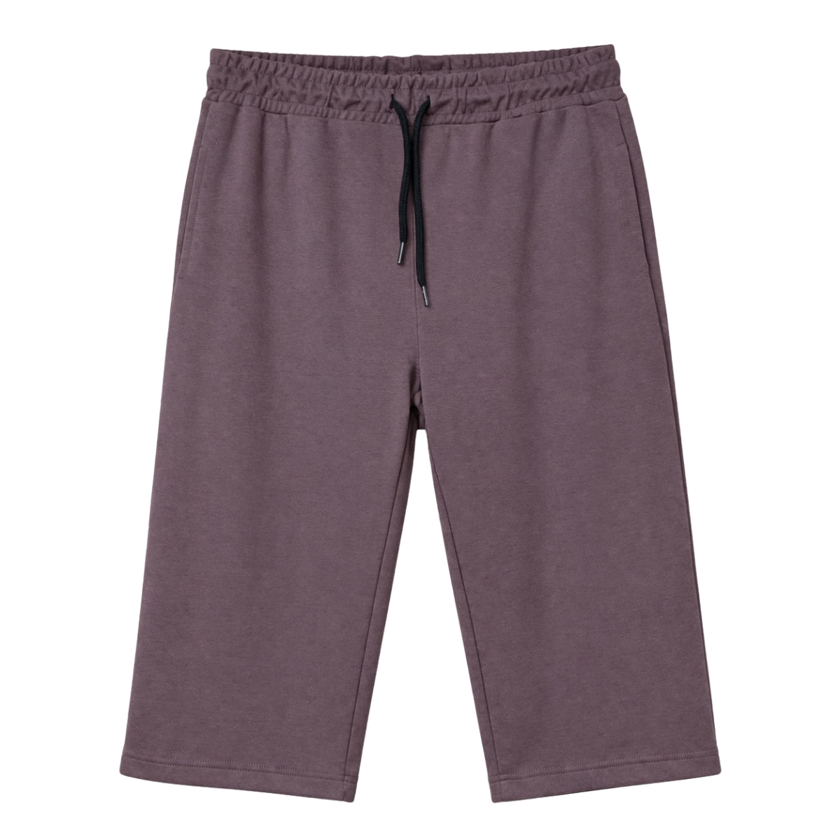 Men's Basic Summer Essential 3 Quarter Shorts - Purple Brown