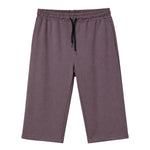 Men's Basic Summer Essential 3 Quarter Shorts - Purple Brown