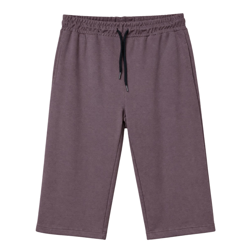 Men's Basic Summer Essential 3 Quarter Shorts - Purple Brown