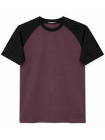 Men's Classic Raglan Tee Shirt - Dark Burgundy & Black