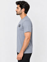Men's Signature Emb. Round Neck Tee Shirt - Sky Gray