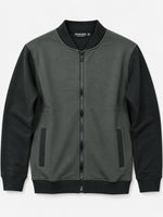 HG Contrast Sleeves Exclusive Fleece Zipper Jacket - Gunmetal Gray