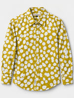 Men's Polka Dot Full Sleeves Casual Shirt - Mustard Yellow & White