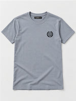 Men's Signature Emb. Round Neck Tee Shirt - Sky Gray