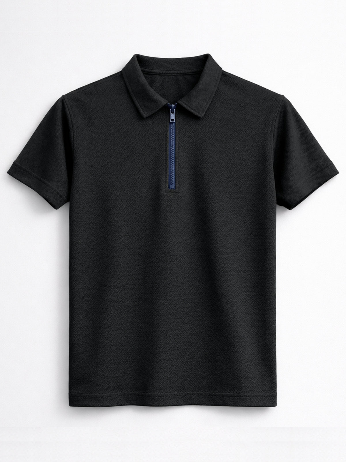 Men’s Premium Poly Wear Half-Zip Polo Shirt – Black