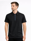 Men’s Premium Poly Wear Half-Zip Polo Shirt – Black